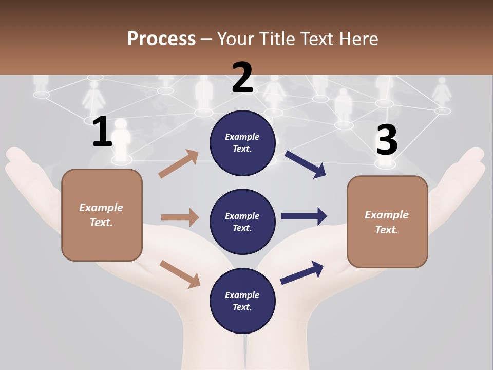 A Person Holding Out Their Hands With A Network Of People On It PowerPoint Template