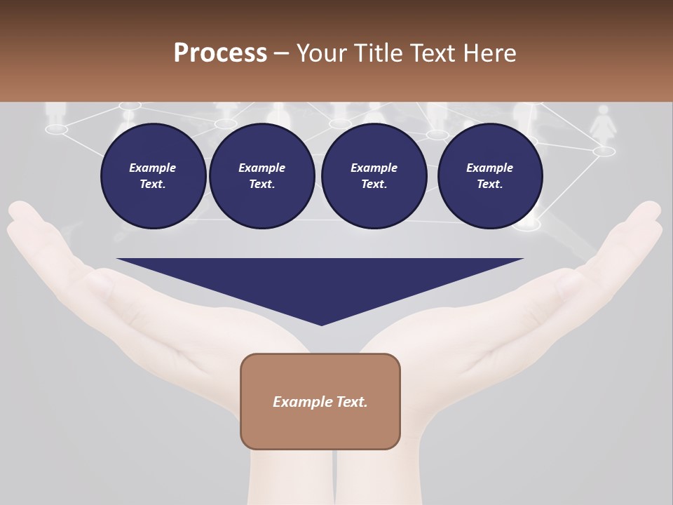 A Person Holding Out Their Hands With A Network Of People On It PowerPoint Template