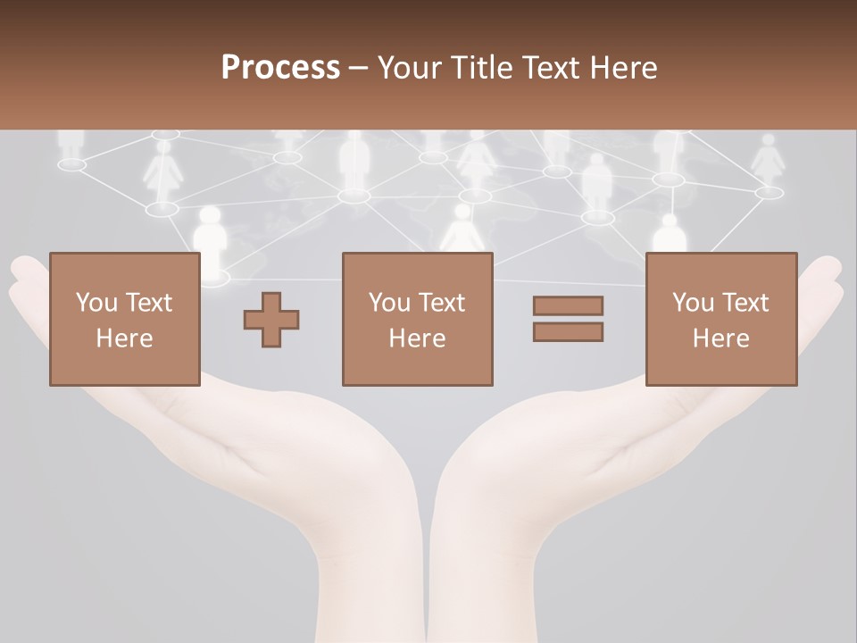 A Person Holding Out Their Hands With A Network Of People On It PowerPoint Template