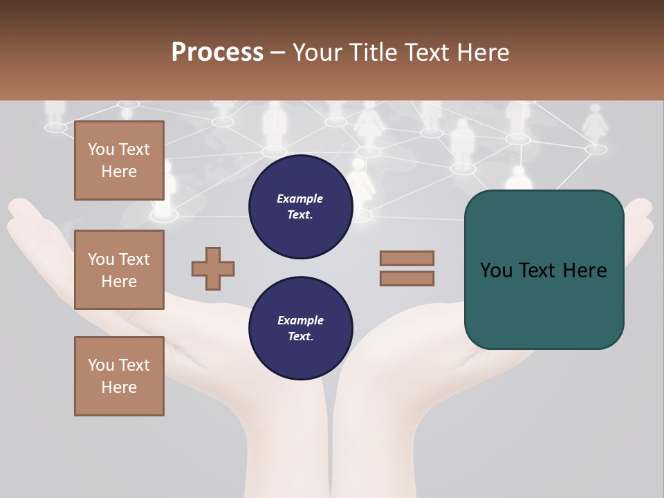 A Person Holding Out Their Hands With A Network Of People On It PowerPoint Template