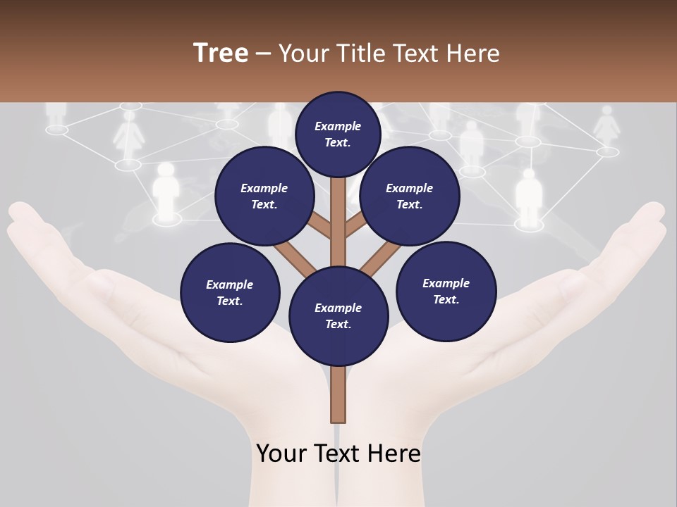 A Person Holding Out Their Hands With A Network Of People On It PowerPoint Template