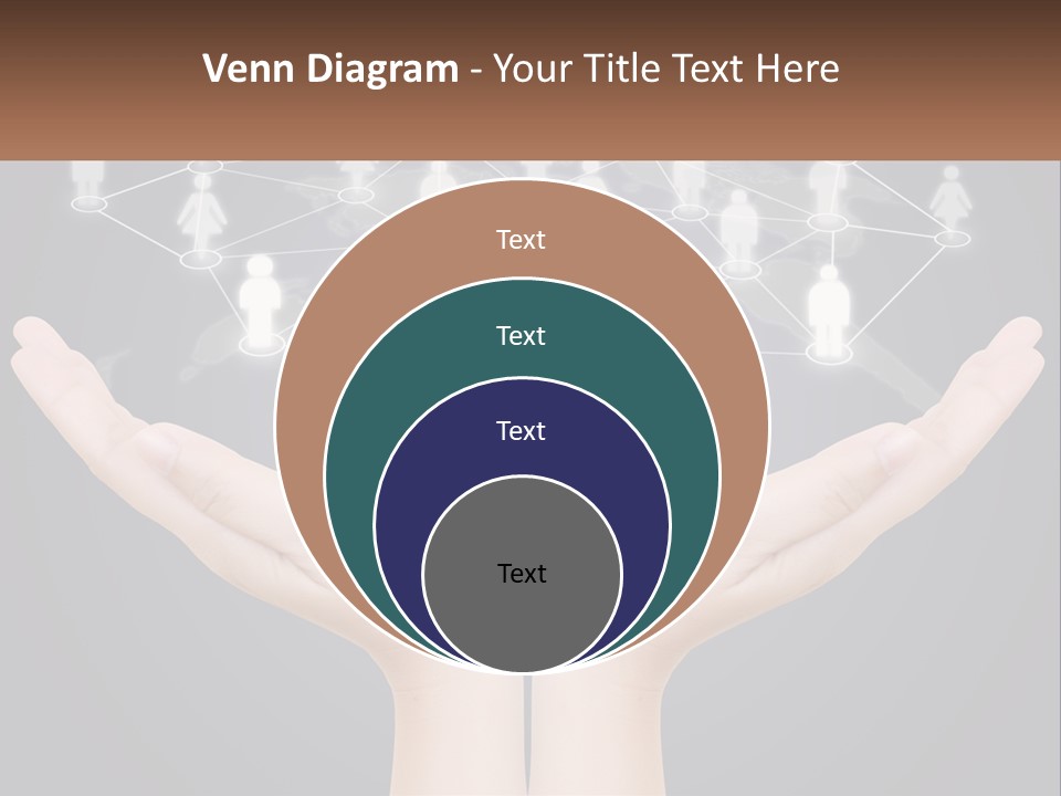 A Person Holding Out Their Hands With A Network Of People On It PowerPoint Template
