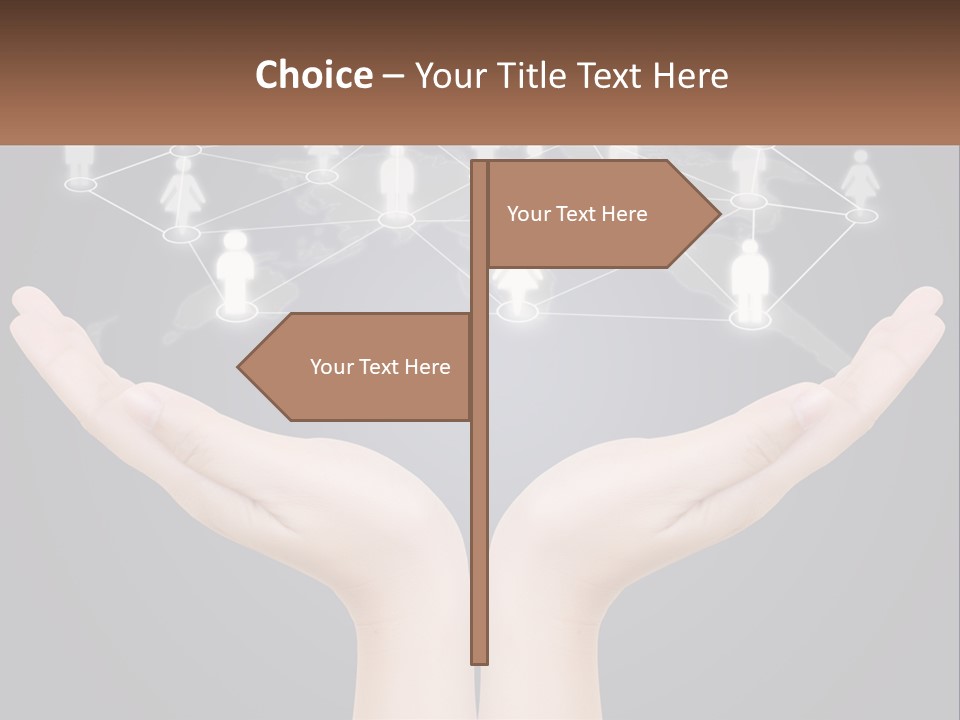 A Person Holding Out Their Hands With A Network Of People On It PowerPoint Template