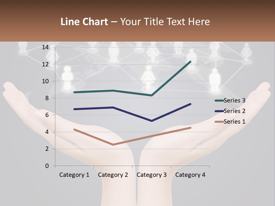 A Person Holding Out Their Hands With A Network Of People On It PowerPoint Template