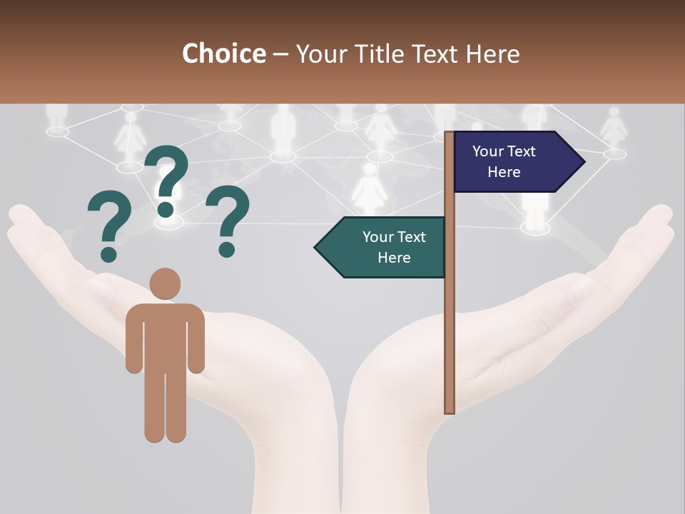 A Person Holding Out Their Hands With A Network Of People On It PowerPoint Template