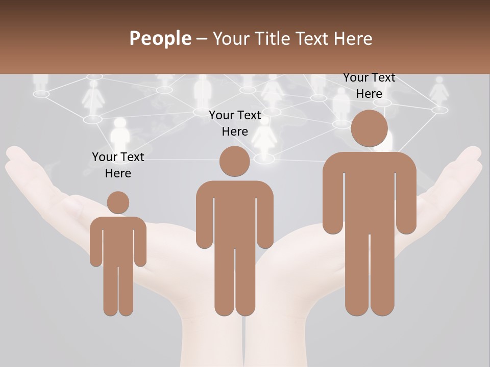 A Person Holding Out Their Hands With A Network Of People On It PowerPoint Template