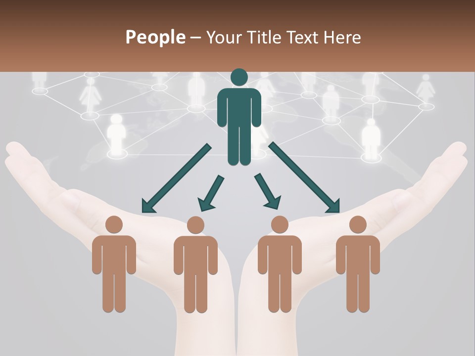 A Person Holding Out Their Hands With A Network Of People On It PowerPoint Template