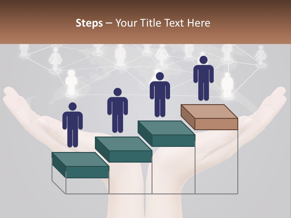 A Person Holding Out Their Hands With A Network Of People On It PowerPoint Template
