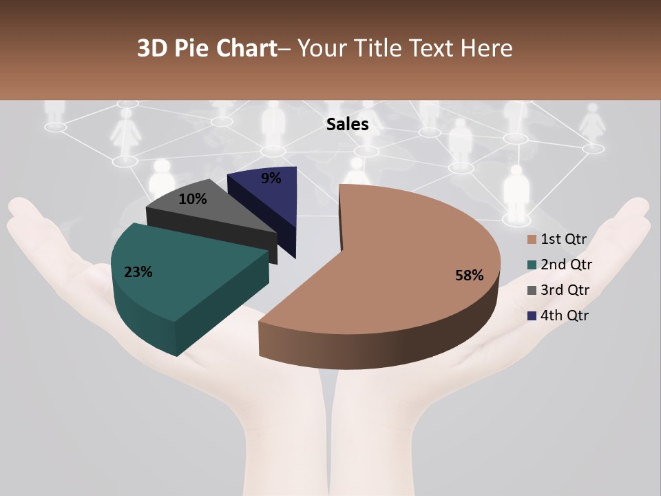 A Person Holding Out Their Hands With A Network Of People On It PowerPoint Template