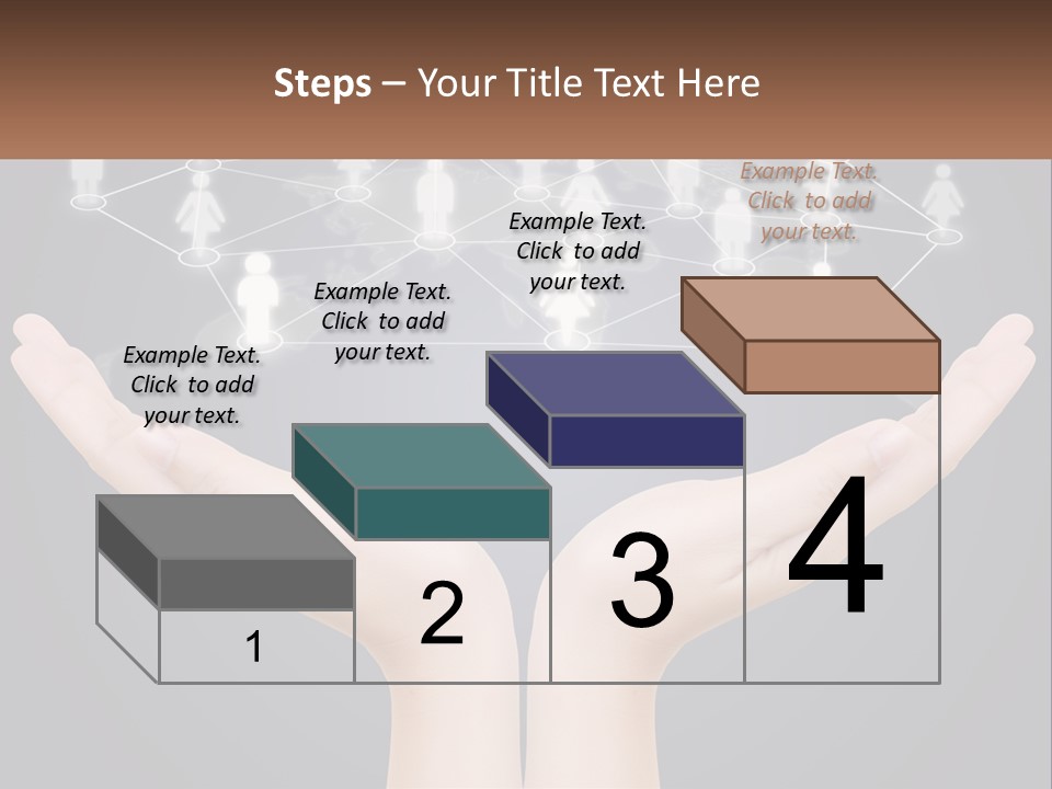 A Person Holding Out Their Hands With A Network Of People On It PowerPoint Template