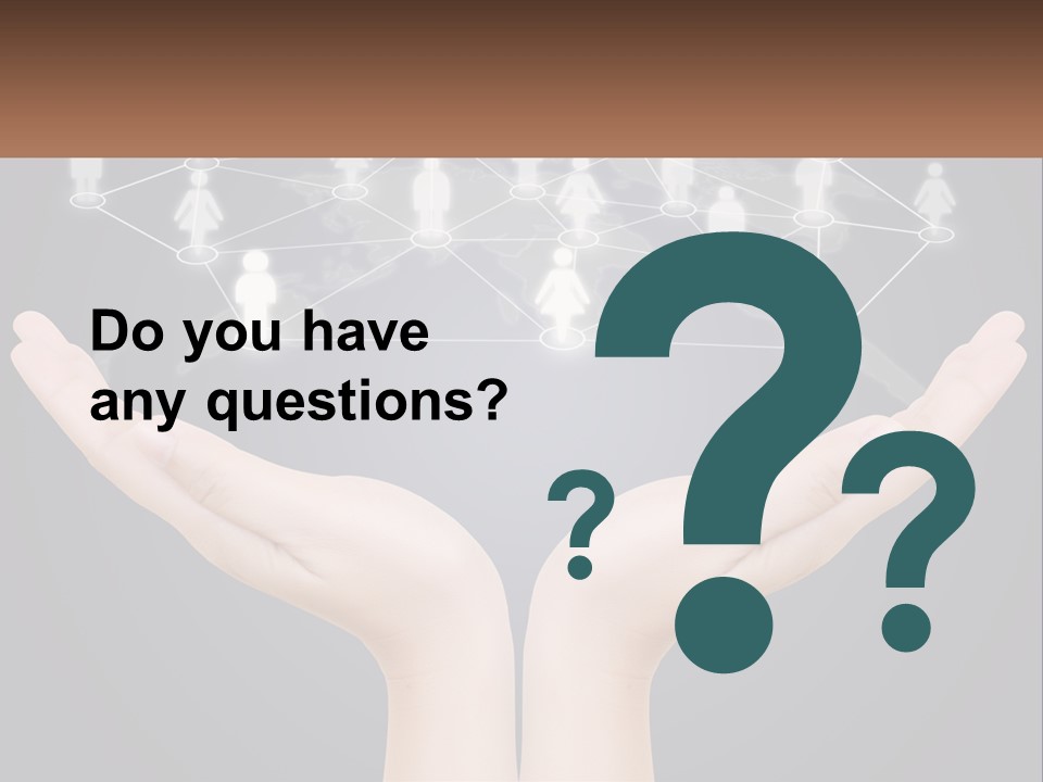 A Person Holding Out Their Hands With A Network Of People On It PowerPoint Template