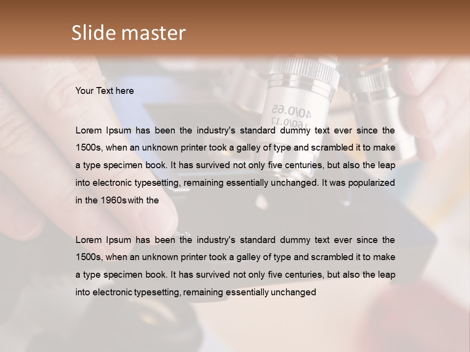 A Person Using A Microscope To Examine Something PowerPoint Template