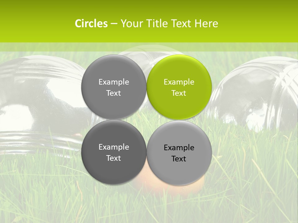 A Group Of Metal Balls Sitting In The Grass PowerPoint Template