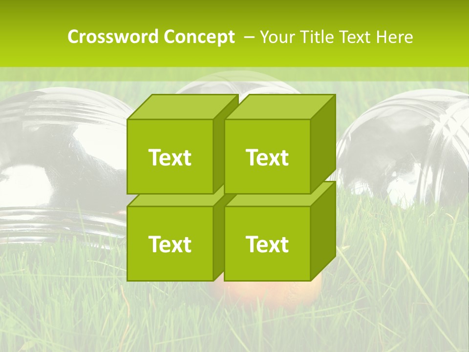 A Group Of Metal Balls Sitting In The Grass PowerPoint Template