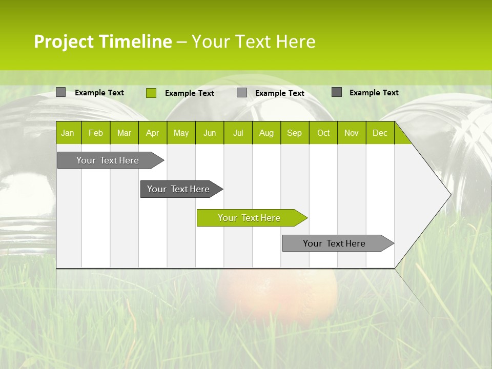 A Group Of Metal Balls Sitting In The Grass PowerPoint Template