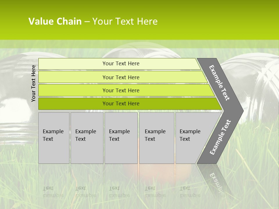 A Group Of Metal Balls Sitting In The Grass PowerPoint Template