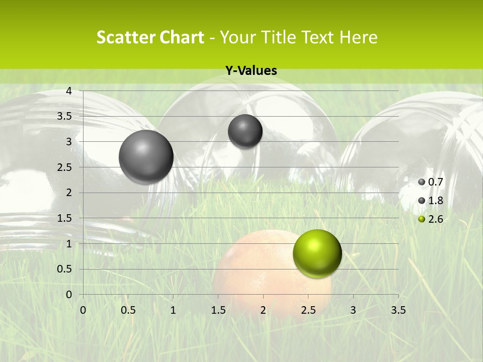 A Group Of Metal Balls Sitting In The Grass PowerPoint Template