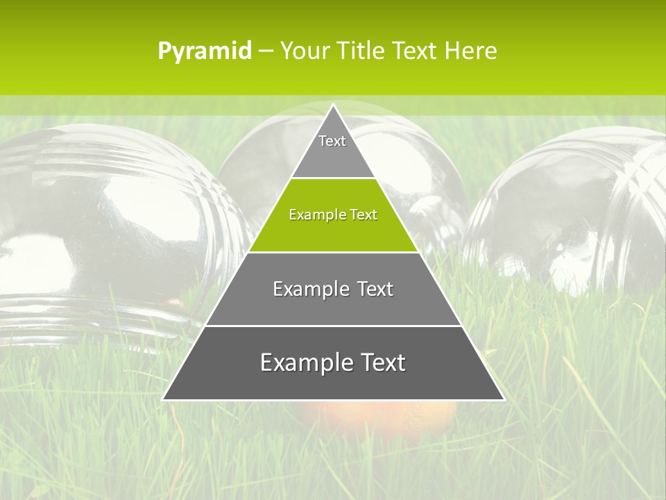 A Group Of Metal Balls Sitting In The Grass PowerPoint Template