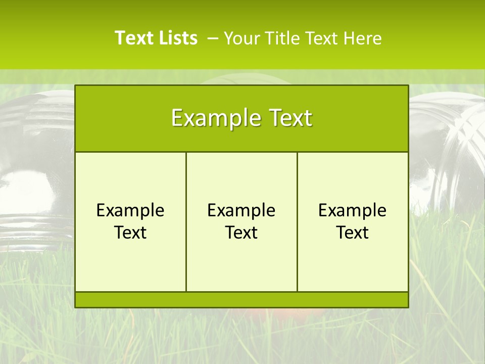 A Group Of Metal Balls Sitting In The Grass PowerPoint Template