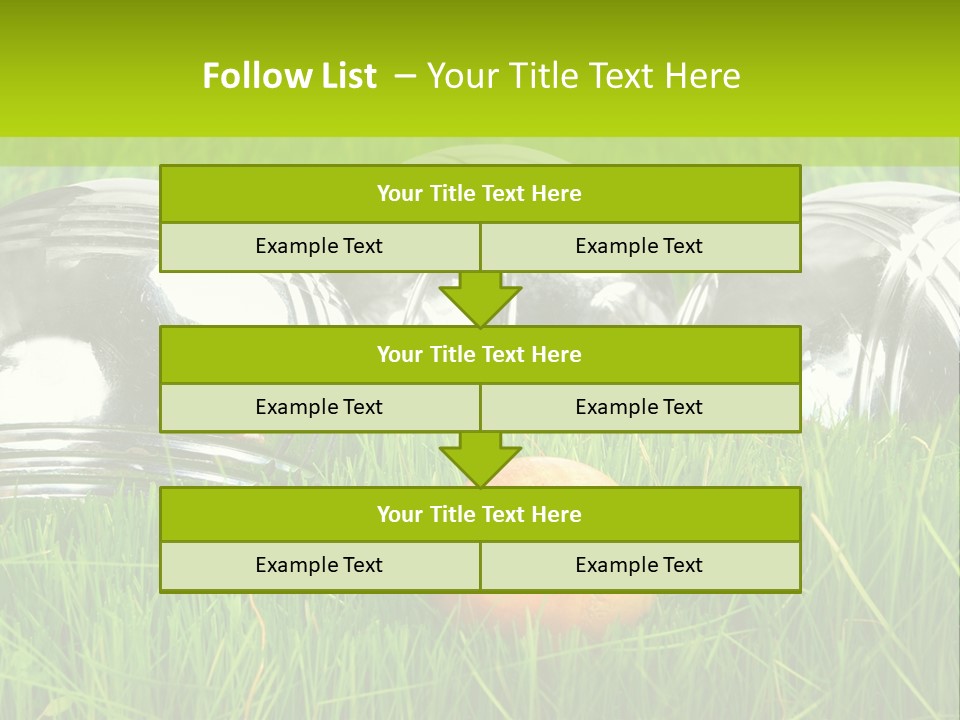 A Group Of Metal Balls Sitting In The Grass PowerPoint Template
