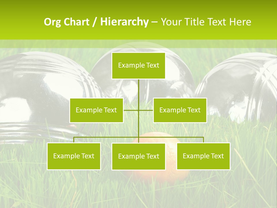 A Group Of Metal Balls Sitting In The Grass PowerPoint Template