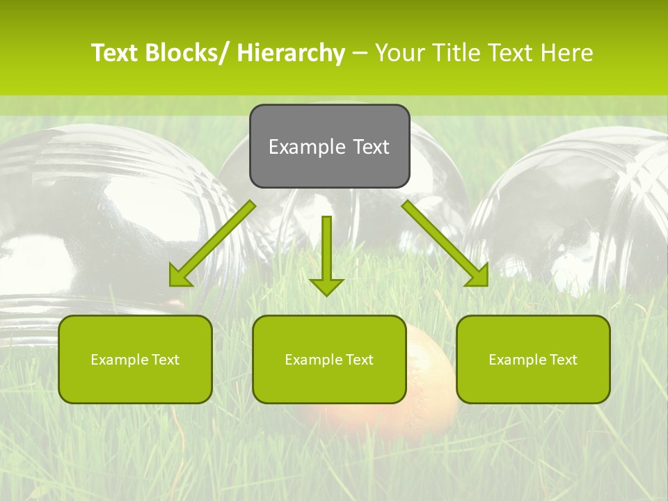 A Group Of Metal Balls Sitting In The Grass PowerPoint Template