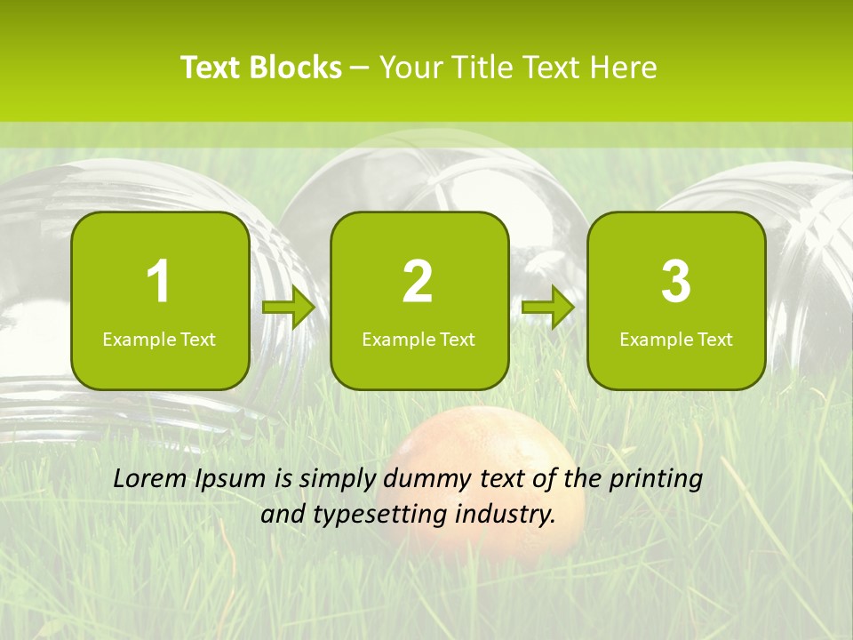 A Group Of Metal Balls Sitting In The Grass PowerPoint Template