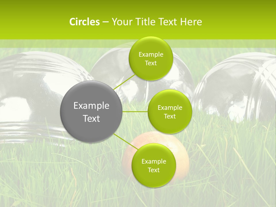 A Group Of Metal Balls Sitting In The Grass PowerPoint Template