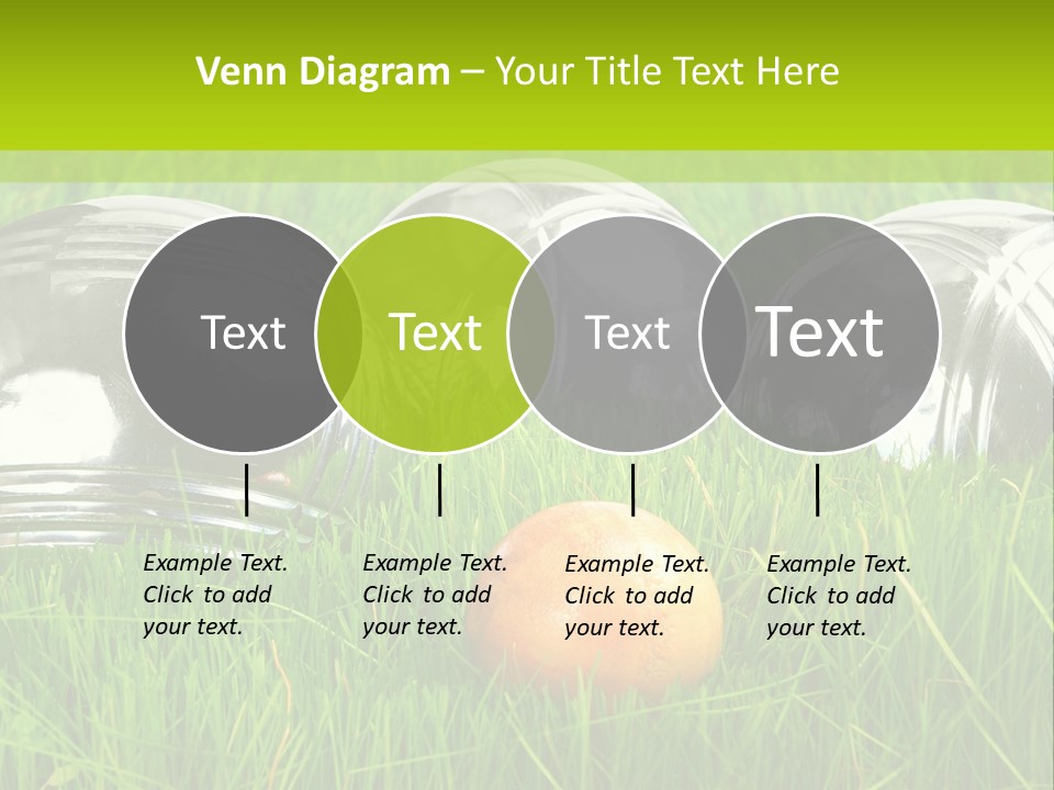 A Group Of Metal Balls Sitting In The Grass PowerPoint Template