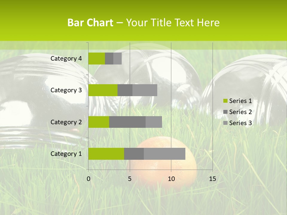 A Group Of Metal Balls Sitting In The Grass PowerPoint Template
