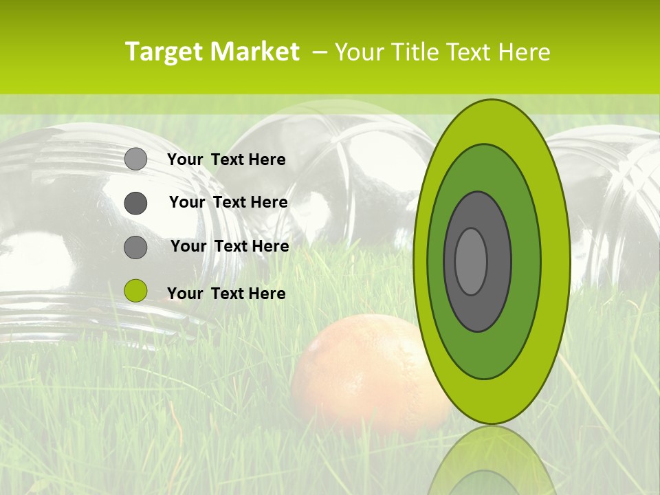 A Group Of Metal Balls Sitting In The Grass PowerPoint Template