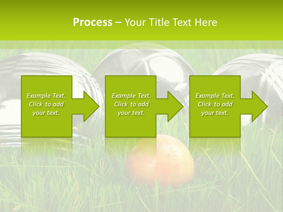 A Group Of Metal Balls Sitting In The Grass PowerPoint Template