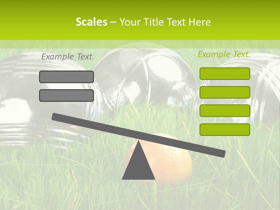 A Group Of Metal Balls Sitting In The Grass PowerPoint Template