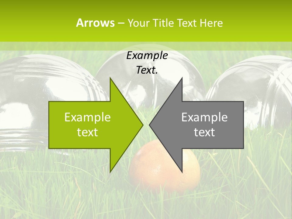 A Group Of Metal Balls Sitting In The Grass PowerPoint Template