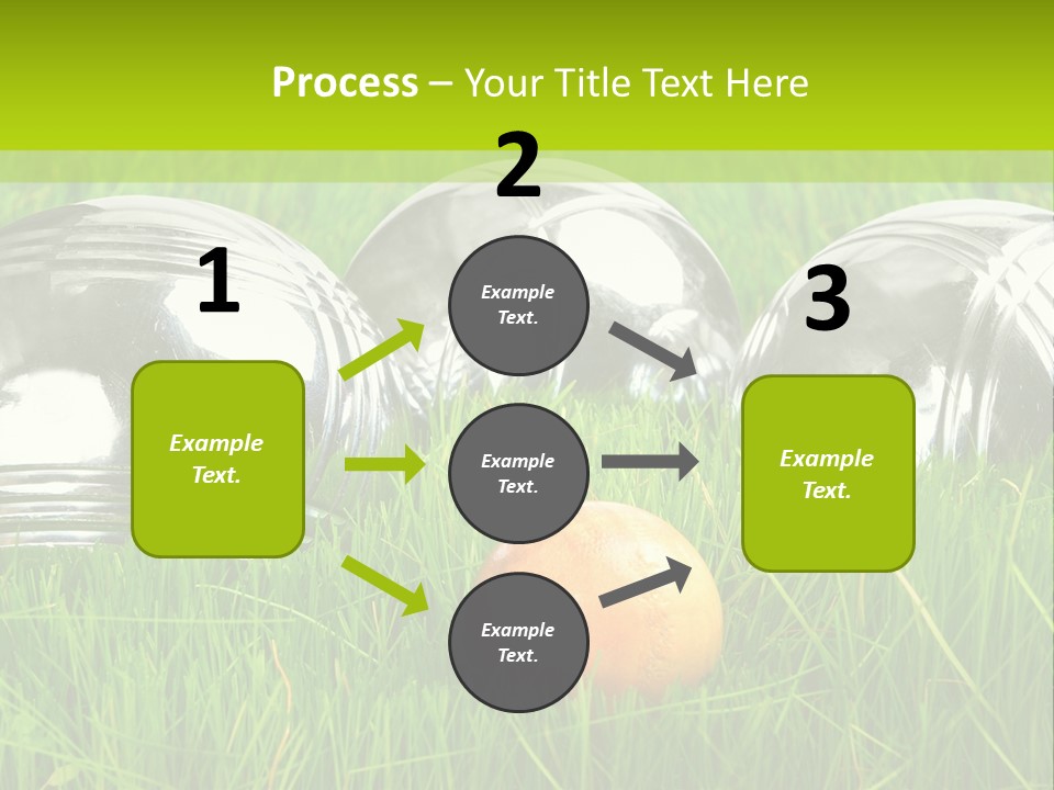 A Group Of Metal Balls Sitting In The Grass PowerPoint Template