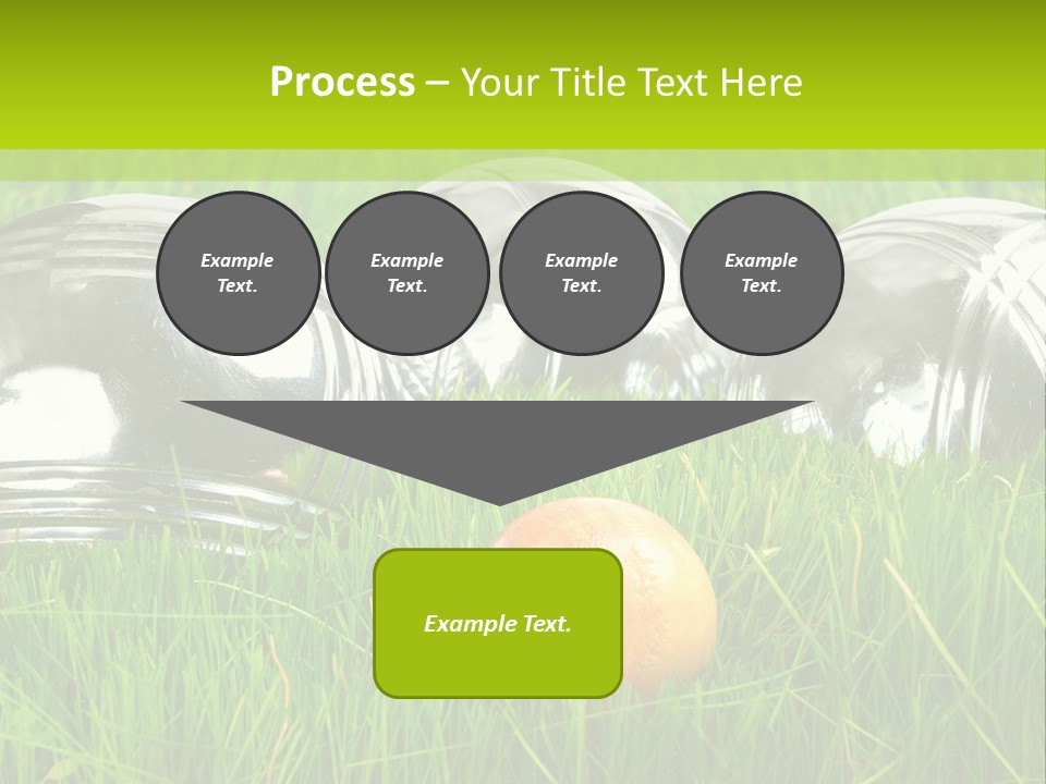 A Group Of Metal Balls Sitting In The Grass PowerPoint Template