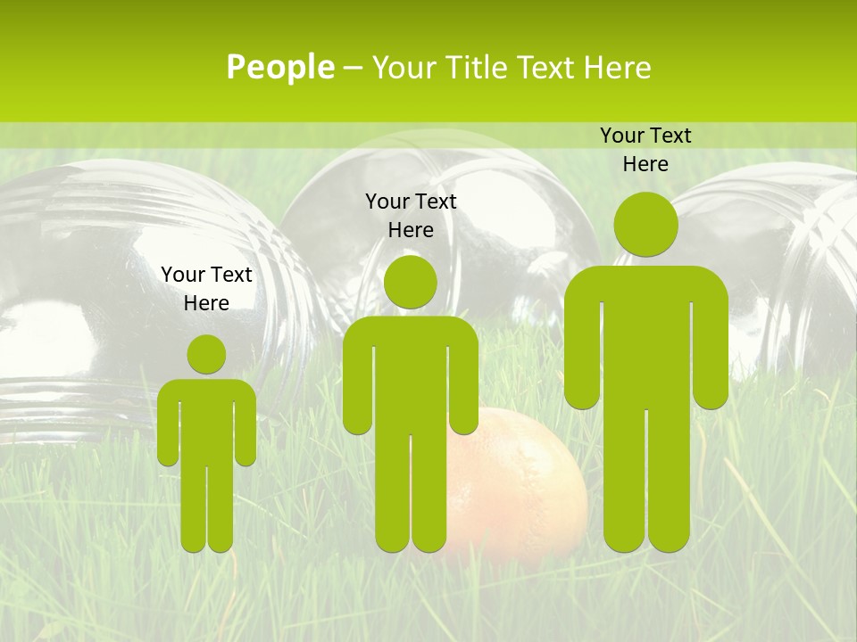 A Group Of Metal Balls Sitting In The Grass PowerPoint Template