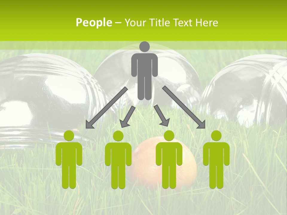 A Group Of Metal Balls Sitting In The Grass PowerPoint Template