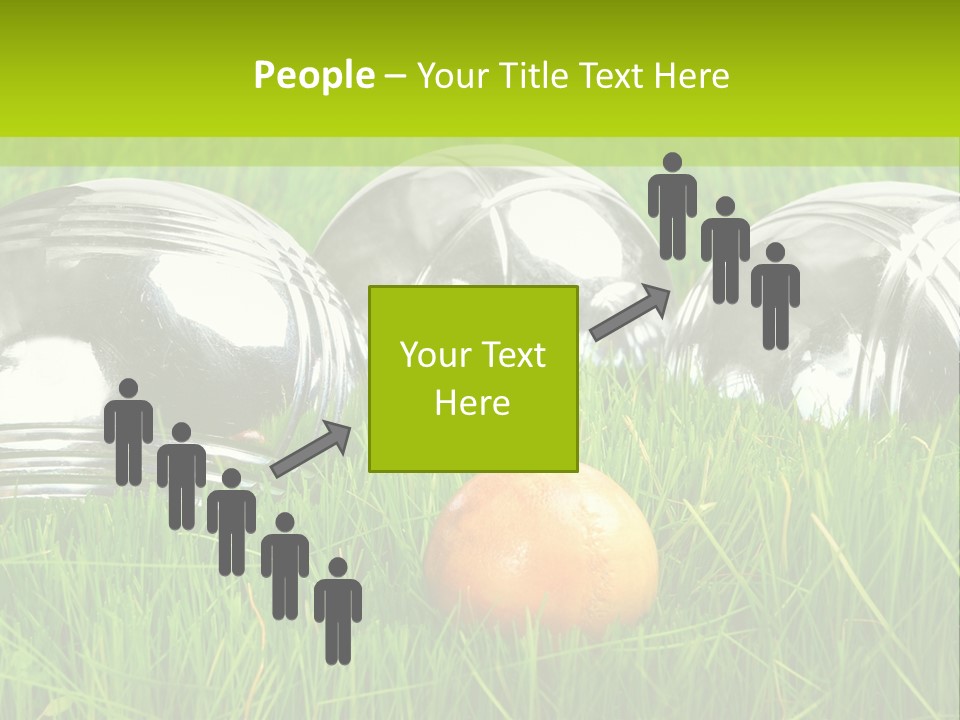 A Group Of Metal Balls Sitting In The Grass PowerPoint Template