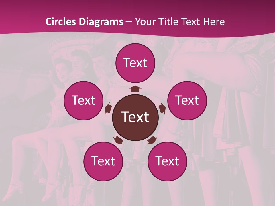 A Group Of Women Sitting On Top Of A Carousel PowerPoint Template