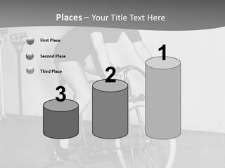 A Woman Riding A Bike In A Room PowerPoint Template