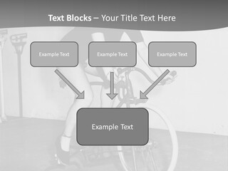 A Woman Riding A Bike In A Room PowerPoint Template