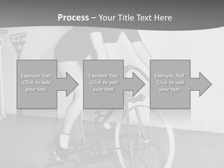 A Woman Riding A Bike In A Room PowerPoint Template