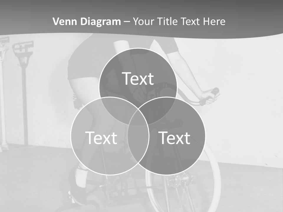 A Woman Riding A Bike In A Room PowerPoint Template