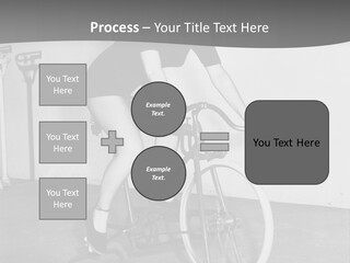 A Woman Riding A Bike In A Room PowerPoint Template