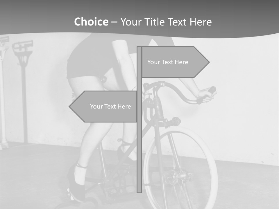 A Woman Riding A Bike In A Room PowerPoint Template