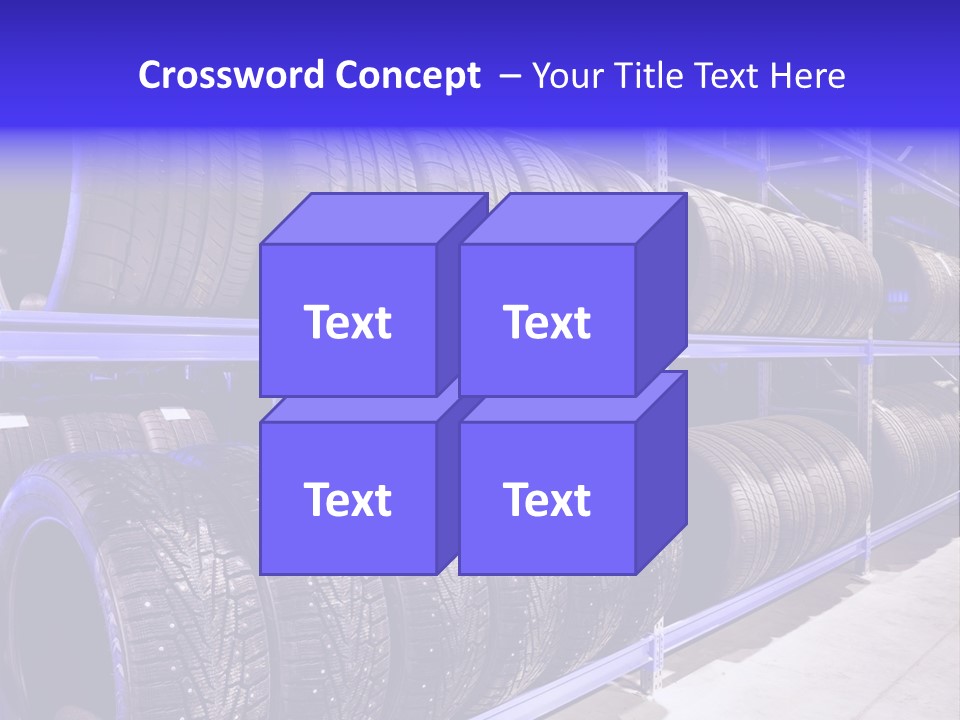 A Bunch Of Tires That Are On A Rack PowerPoint Template