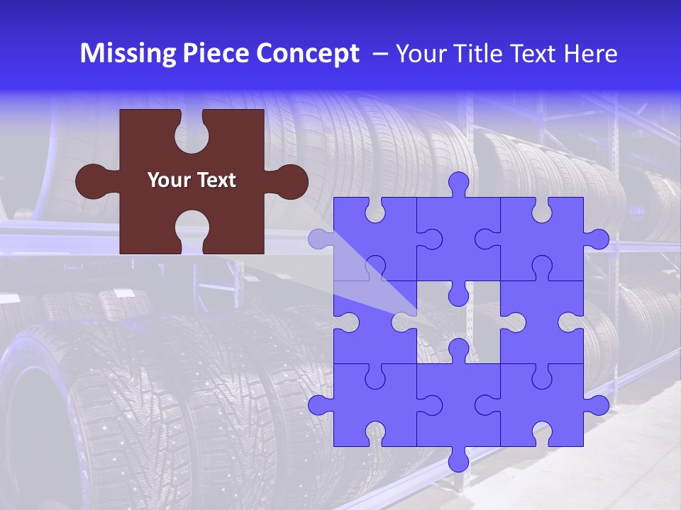 A Bunch Of Tires That Are On A Rack PowerPoint Template