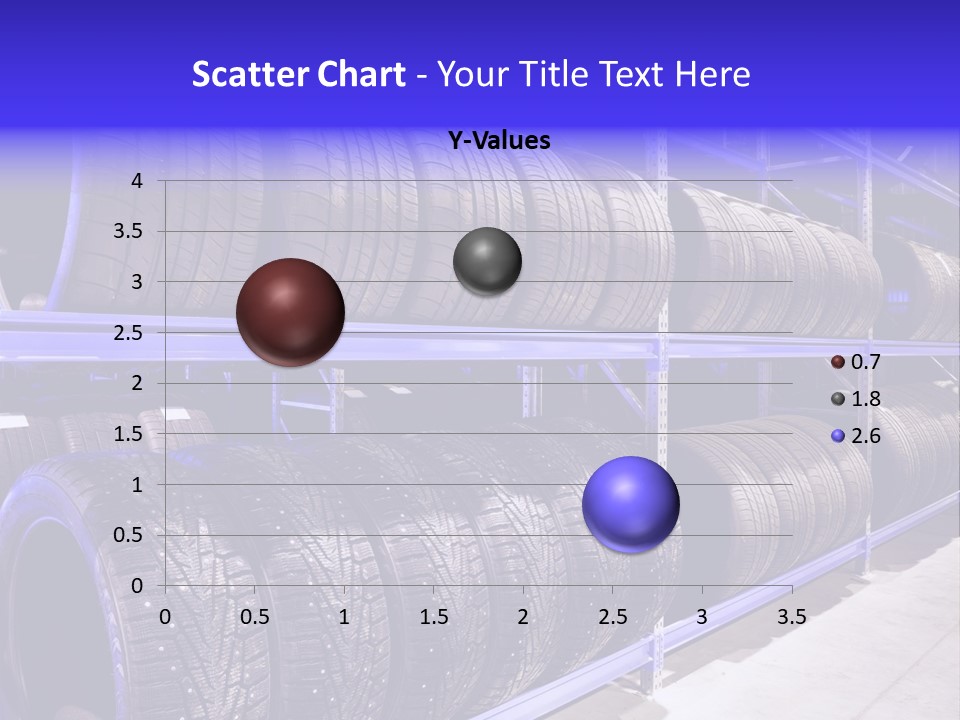 A Bunch Of Tires That Are On A Rack PowerPoint Template