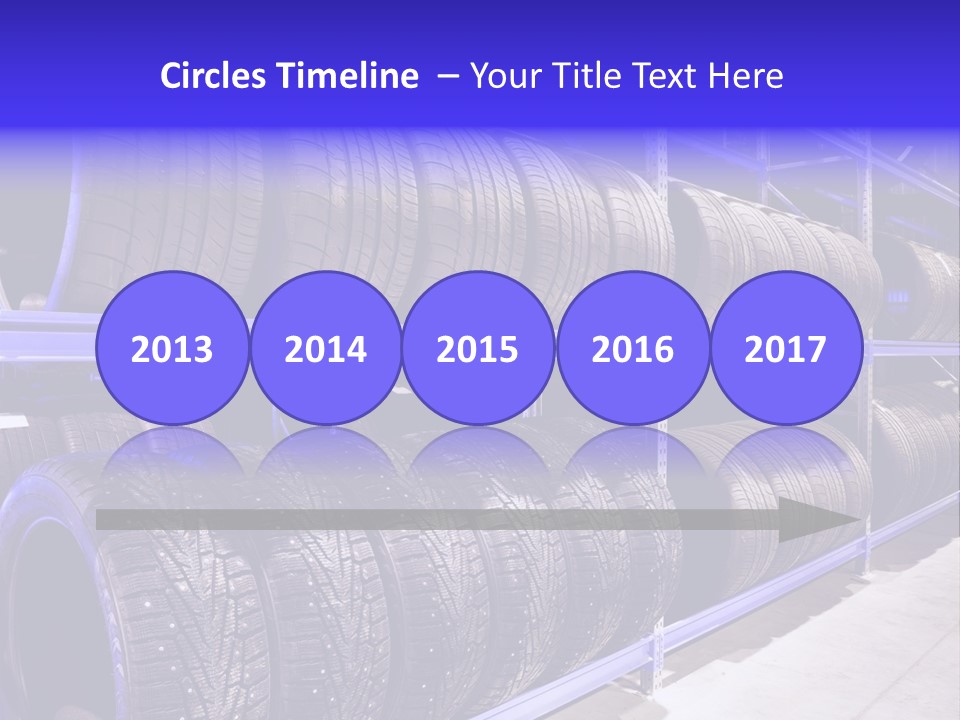 A Bunch Of Tires That Are On A Rack PowerPoint Template